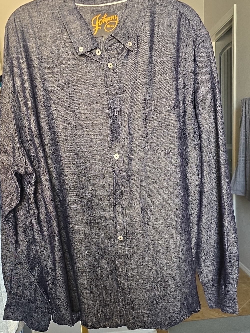 Johnny Was Men's Dark Navy Button-Down Shirt Size 1XL